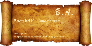 Baczkó Ametiszt névjegykártya